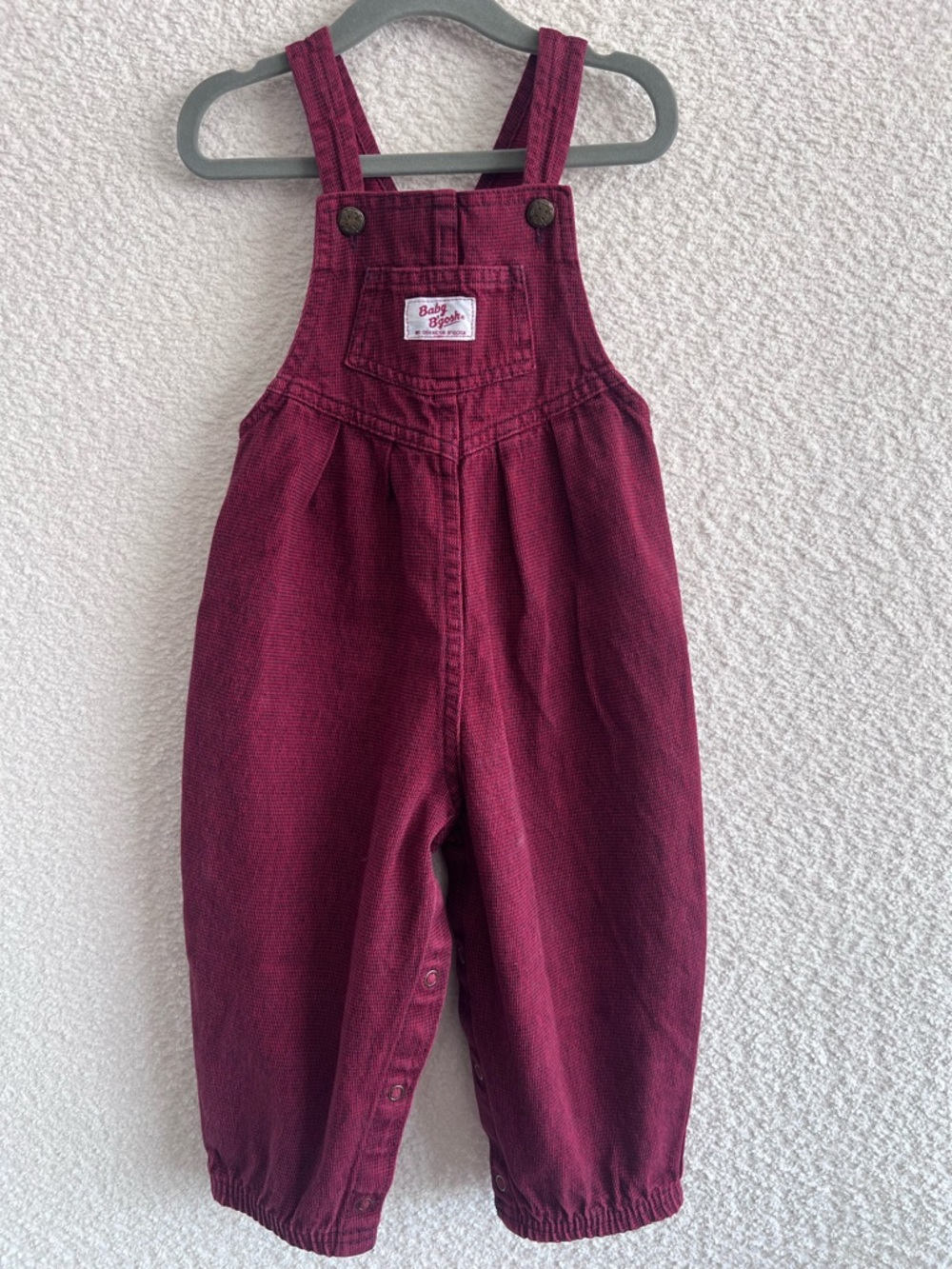Osh Kosh B’Gosh Vintage‎ Retro Red Cotton Overalls Infant Size 24 Months